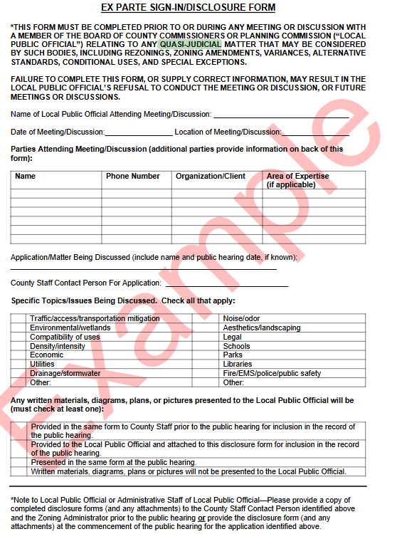Refresher on Quasi-Judicial Rules